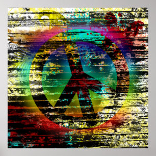 52x52 of Kleiner Poster Regenboog Grunge Vrede Ver