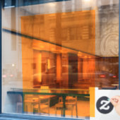 52x72 Solid Orange Partial Transparent Design Raamsticker (Cafe Raam)