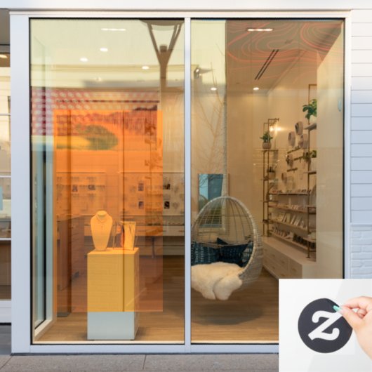 52x72 Solid Orange Partial Transparent Design Raamsticker (Winkelraam)