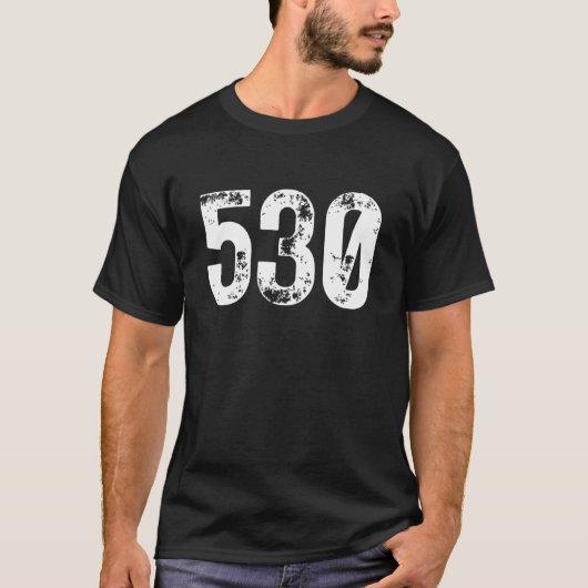 530 Area Code Redding CA Mobile Telephone Area Cod T-shirt (Voorkant)