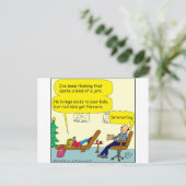 530 Santa is een cartoon Feestdagenkaart (Staand voorkant)