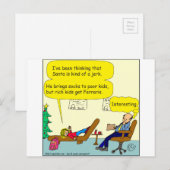 530 Santa is een cartoon Feestdagenkaart (Voorkant / Achterkant)