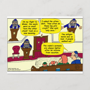 531 Rabbi Vacation cartoon Briefkaart