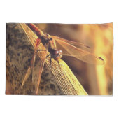 534424932Elegant Red Darter Dragonfly Insect Art Kussensloop (Achterkant-Links)
