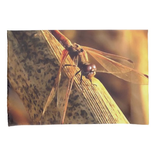 534424932Elegant Red Darter Dragonfly Insect Art Kussensloop (Voorkant-Rechts)
