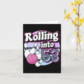 53 Bowling 53ste verjaardag Kaart (Gele Bloem)