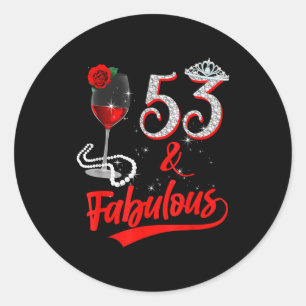 53 En Fabelachtige Koningin Gefeliciteerd 53e Verj Ronde Sticker