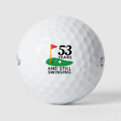 53 jaar en nog steeds swingende grappige 53e verja golfballen (Voorkant)