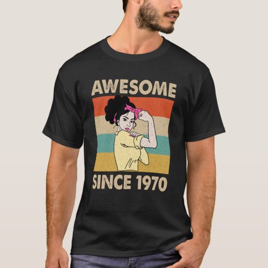 53 jaar Geweldige sinds 1970 53e verjaardag T-shirt (Voorkant)