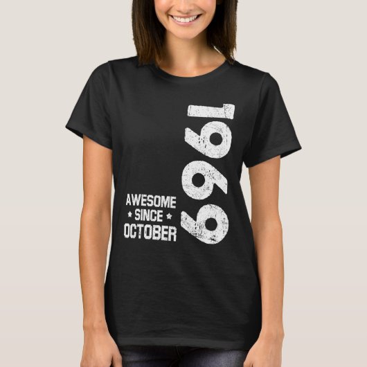 53 jaar Geweldige sinds oktober 1969 53e geboorte T-shirt (Voorkant)