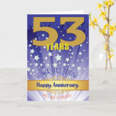 53 Jaar Hersteljubileum Vet Numeriek Kaart (Gele Bloem)