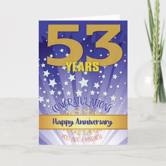 53 Jaar Hersteljubileum Vet Numeriek Kaart (Voorkant)