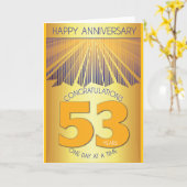 53 Jaar Nuchter Jubileum | Gouden Straal 12 Stappe Kaart (Gele Bloem)