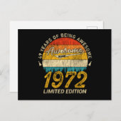 53 jaar oud 1972 Retro Geweldige 53e verjaardag ca Briefkaart (Voorkant / Achterkant)