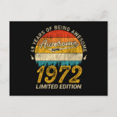 53 jaar oud 1972 Retro Geweldige 53e verjaardag ca Briefkaart (Voorkant)