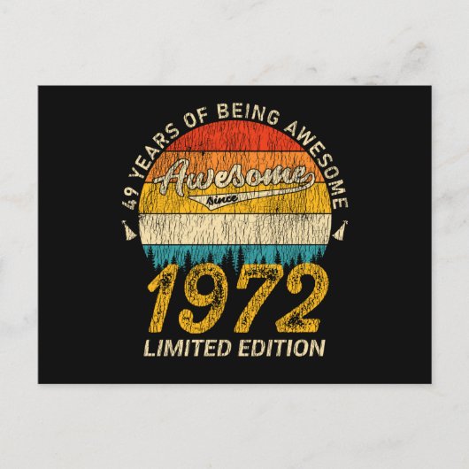 53 jaar oud 1972 Retro Geweldige 53e verjaardag ca Briefkaart (Voorkant)