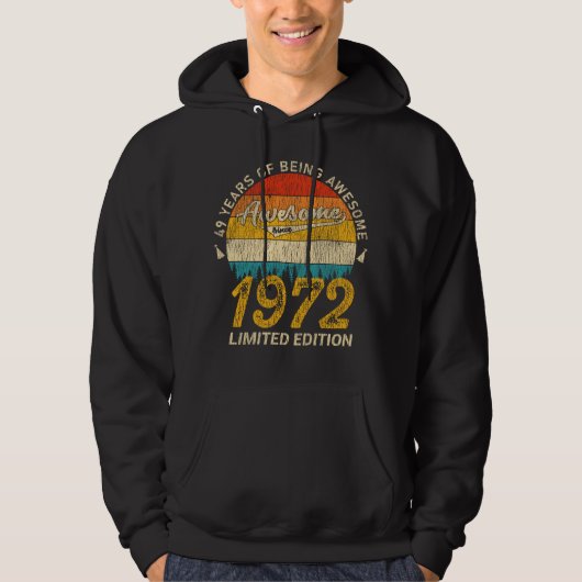 53 jaar oud 1972 Retro Geweldige 53e verjaardag ca Hoodie (Voorkant)