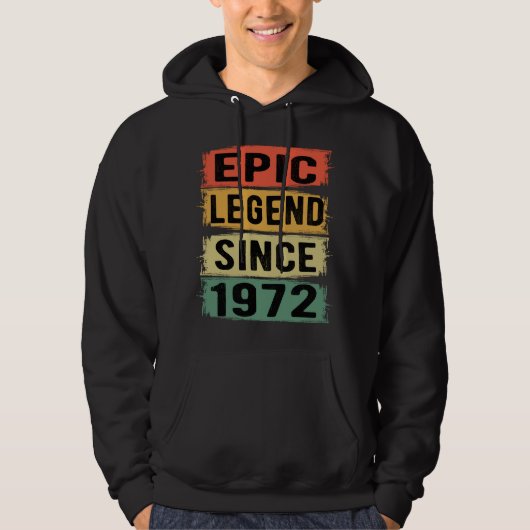 53 jaar oud Bday 1972 Epic Legend 53ste verjaardag Hoodie (Voorkant)