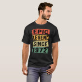 53 jaar oud Bday 1972 Epic Legend 53ste verjaardag T-shirt (Voorkant volledig)