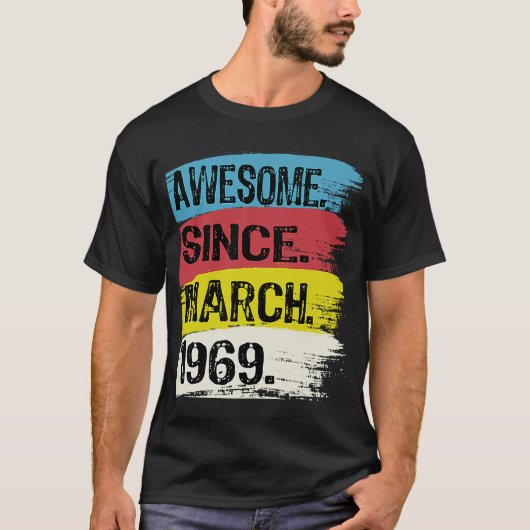 53 jaar oud Geweldige sinds 1969 54 maart 2005 T-shirt (Voorkant)