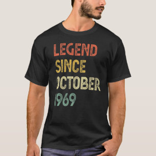 53 jaar oud legende sinds oktober 1969 Mannen Vrou T-shirt