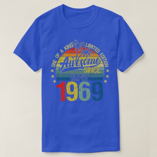  53 jaar oud mei 1969 Decorations 53rd Bir T-shirt (Design voorkant)