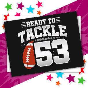 53 Jaar Oud Tackle Football Party 53e Verjaardag Briefkaart