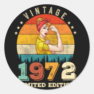 53 jaar oude Bday 1972 53ste Verjaardag Vrouwen Ronde Sticker