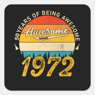 53 jaar oude Bday 1972 Geweldige 53ste verjaardags Vierkante Sticker