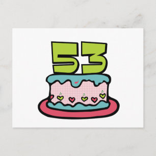 53 jaar oude Birthday Cake Briefkaart