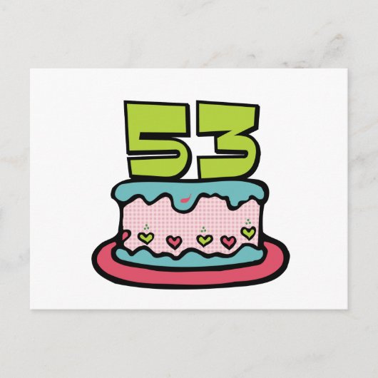 53 jaar oude Birthday Cake Briefkaart (Voorkant)