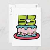 53 jaar oude Birthday Cake Briefkaart (Voorkant / Achterkant)