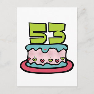 53 jaar oude Birthday Cake Briefkaart