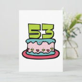 53 jaar oude Birthday Cake Kaart (Staand voorkant)