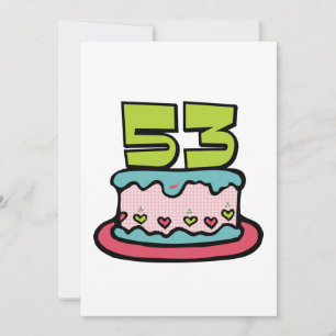 53 jaar oude Birthday Cake Kaart
