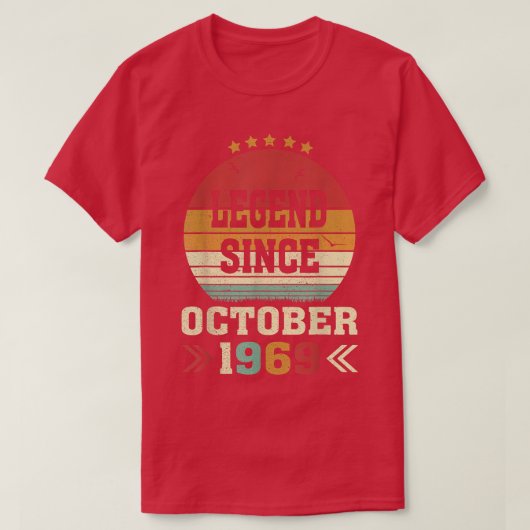 53 jaar oude cadeautjes sinds oktober 1969 53e t-shirt (Design voorkant)