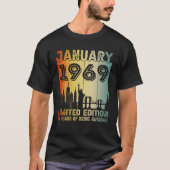 53 jaar oude dag januari 1969 53rd geboortedag t-shirt (Voorkant)