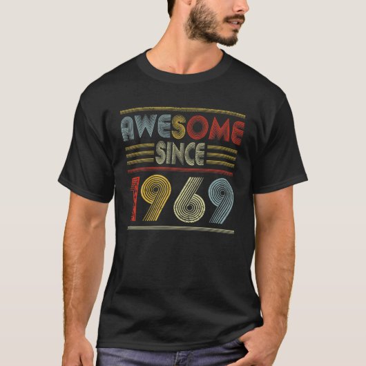 53 jaar oude geschenken Geweldige sinds 1969 Retro T-shirt (Voorkant)