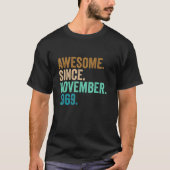 53 jaar oude geschenken Geweldige sinds november 1 T-shirt (Voorkant)