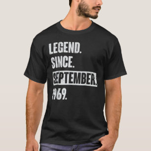 53 jaar oude leggende sinds september 1969 53e her t-shirt