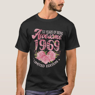 53 jaar oude roze Vintage 1969 dag gift 53th Birth T-shirt