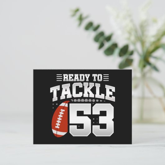 53 Jaar Oude Tackle Voetbal Feest 53ste Verjaardag Briefkaart (Staand voorkant)