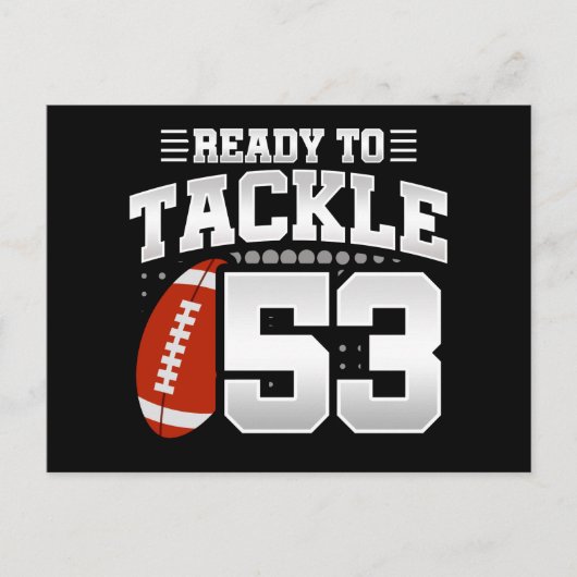 53 Jaar Oude Tackle Voetbal Feest 53ste Verjaardag Briefkaart (Voorkant)