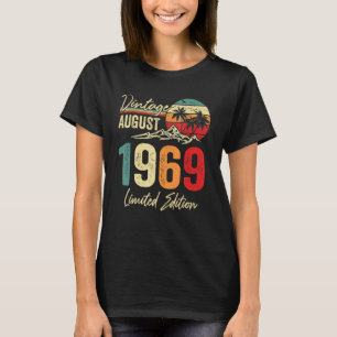 53 jaar oude Vintage augustus 1969 53e verjaardag T-shirt