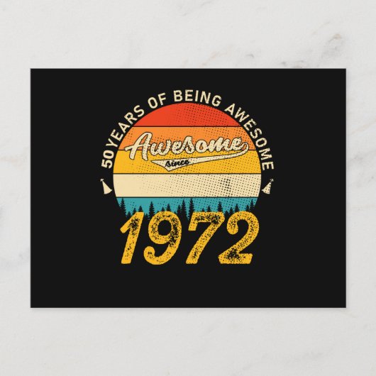 53 Jaar Verjaardag 1972 Geweldig 53e Verjaardag Ca Briefkaart (Voorkant)