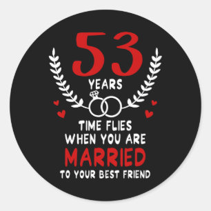 53 Jaar Vliegen Voorbij Getrouwd Met Beste Vriend Ronde Sticker