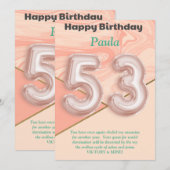 53-jarige meisjes Happy Birthday-kaart (Voorkant / Achterkant)