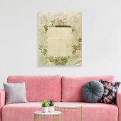 53:Mirror frame, unfinished embroidery in coloured Canvas Afdruk (Insitu (Woonkamer))