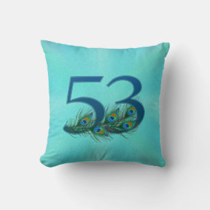 53 Pauwveer Verjaardag Jubileum Elegant Kussen