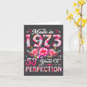 53 Year Old Made In 1973 Floral 53rd Birthday Wome Kaart (Gele Bloem)